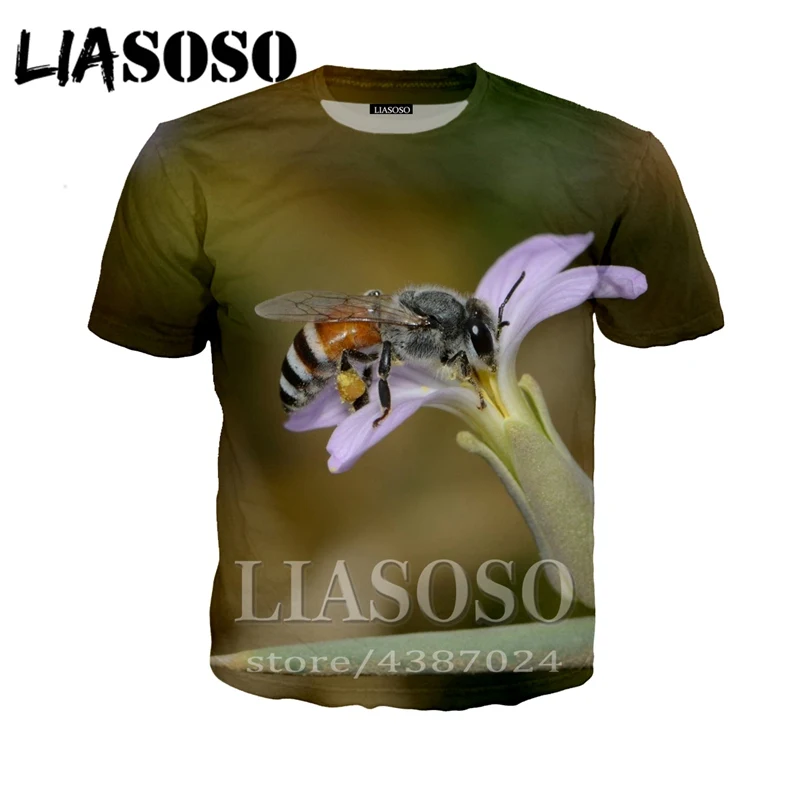 LIASOSO аниме 3d принт футболка для мужчин и женщин мода харадзюку пчела короткий