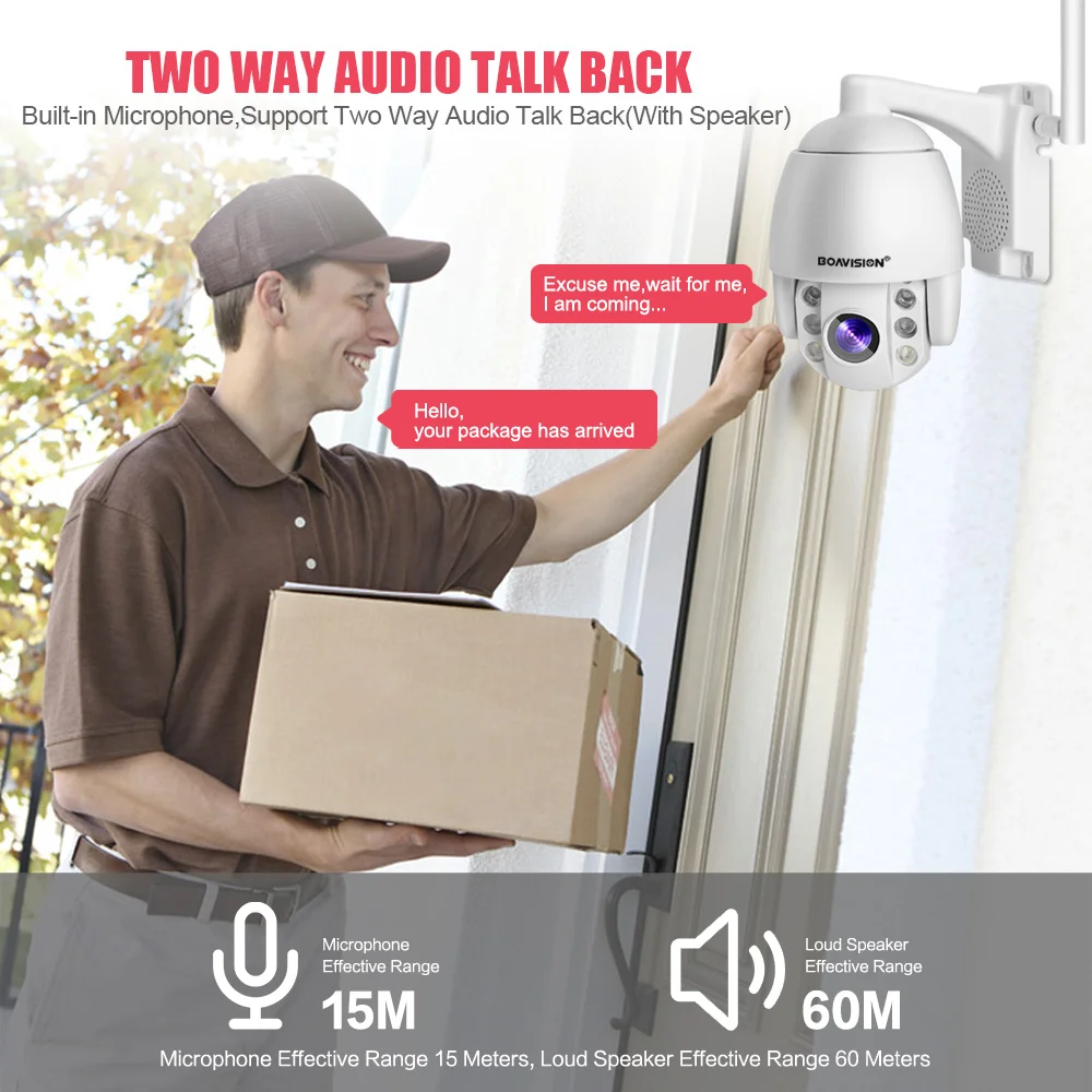 HD 1080P Супер Мини PTZ WIFI IP камера наружная 2MP скоростная купольная 4 мм Фиксированная
