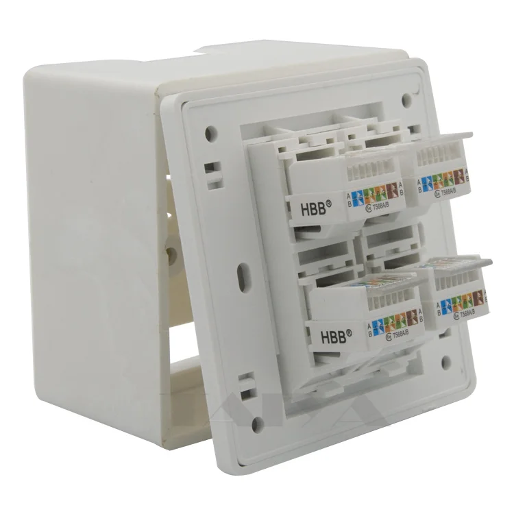 Сетевая настенная пластина RJ45 с 4 портами | Электроника