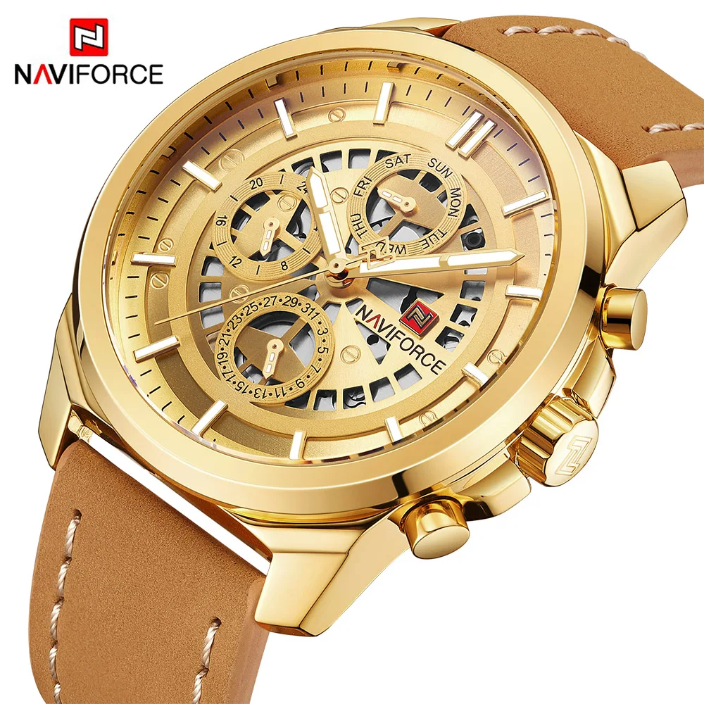 NAVIFORCE мужские модные спортивные кварцевые часы 24 часа s лучший бренд класса люкс