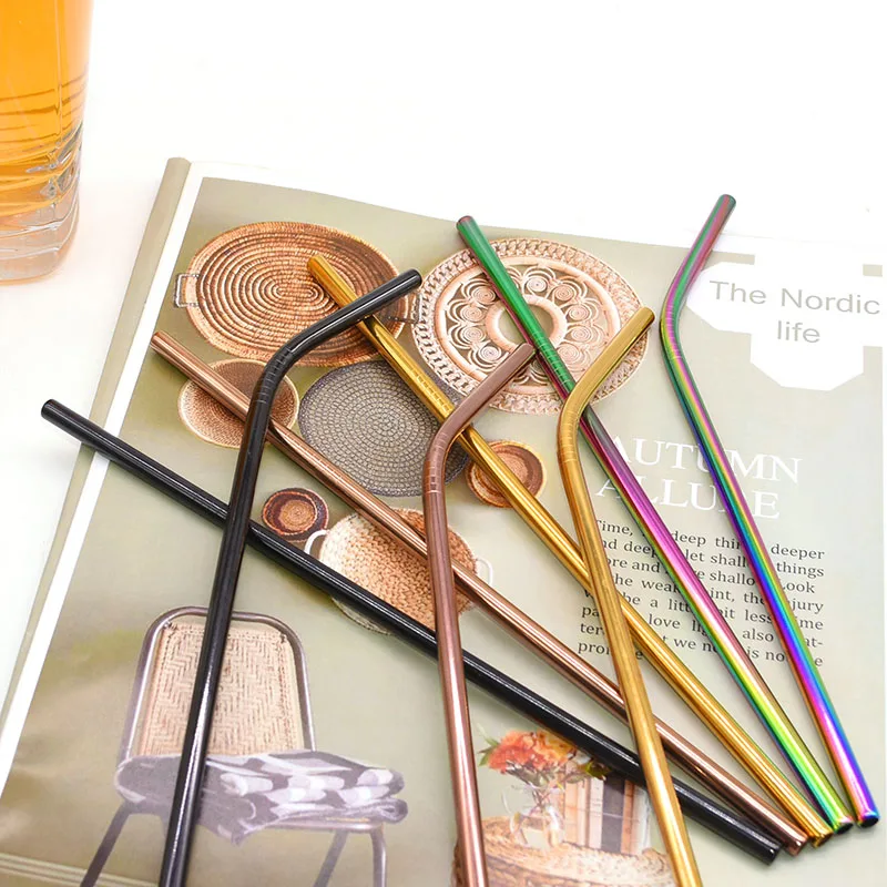 Многоразовая Питьевая солома 304 нержавеющая сталь металлическая соломинка