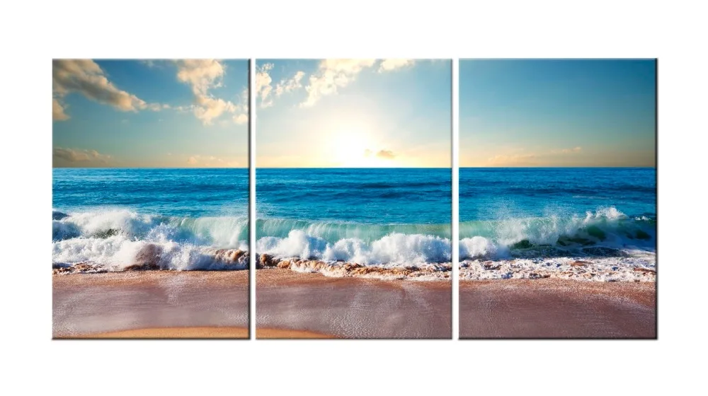 3 шт. декоративные картины на холсте песчаный пляж|picture for living room|wall picturescanvas painting |