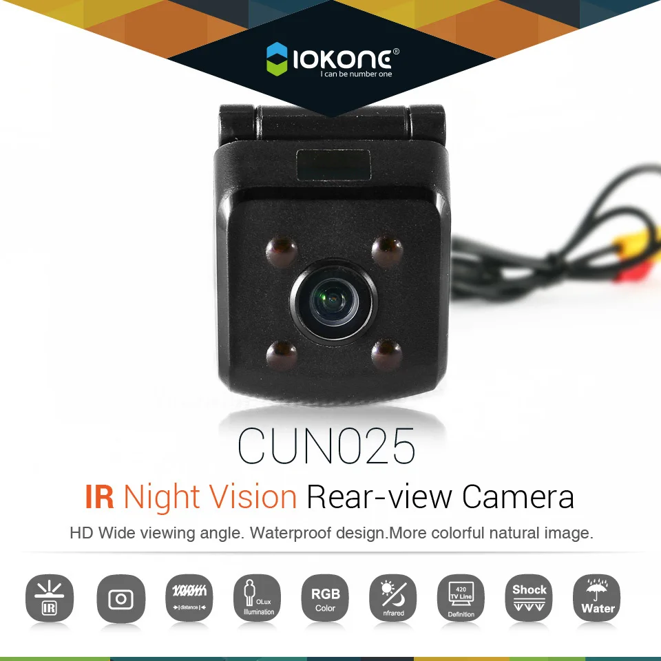 IOKONE CCD HD автомобильный зеркало заднего вида Парковка универсальная камера 4