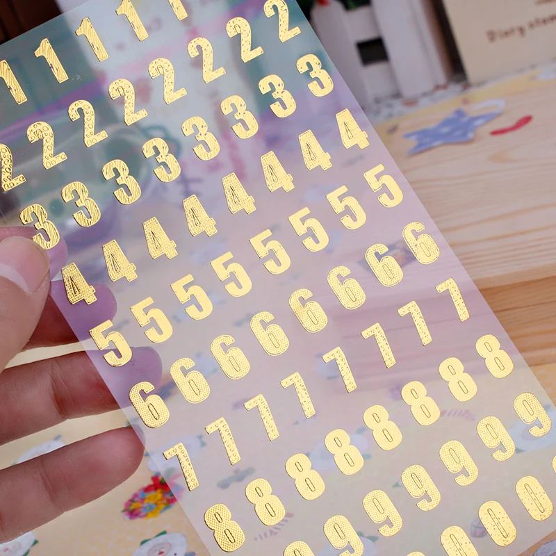 Креативные буквы и цифры наклейки металлические золотые серебряные