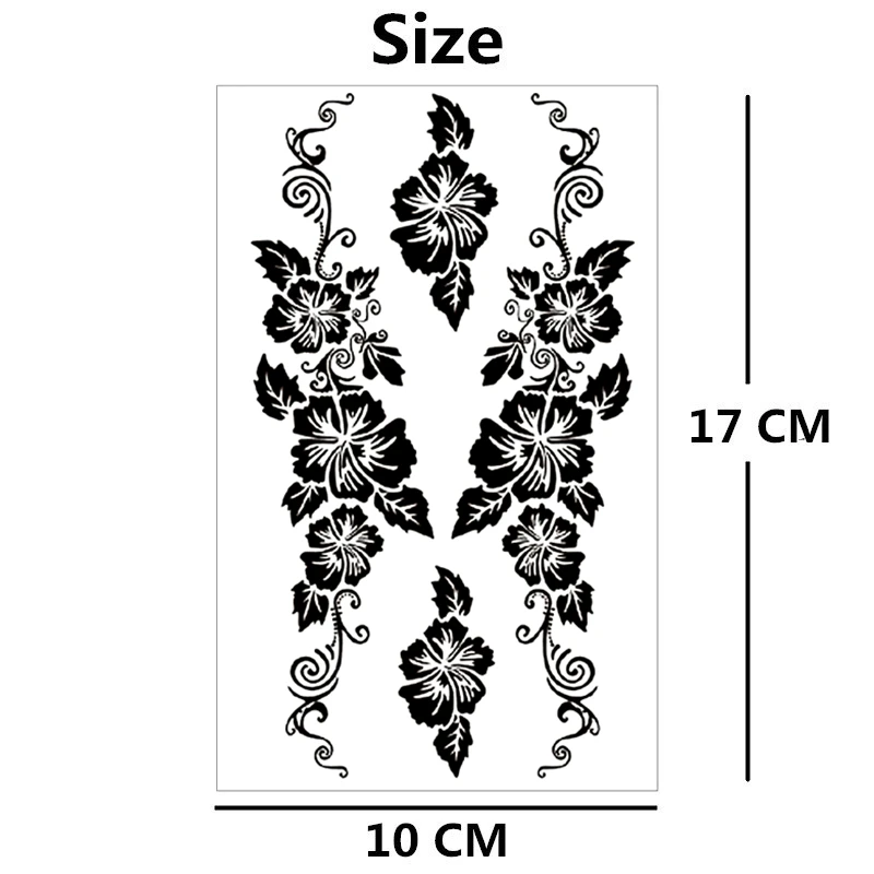 SHNAPIGN черная лоза цветок временная татуировка боди арт рука флэш тату наклейка s
