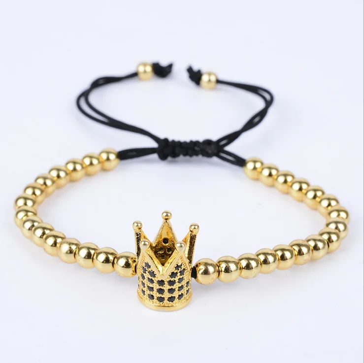 

Fashion Glamour Men's and Women's Jewelry CZ Micro Pave Crown Braided Bracelet Zircon Bracelet Accessories