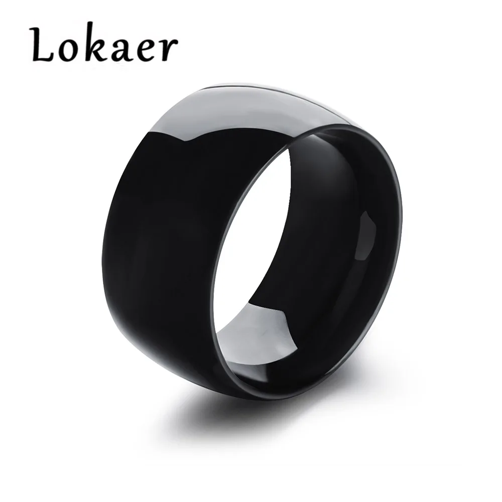 Lokaer простой кольцо из нержавеющей стали 316L золото/белый/черный цвет модные широкие мужские кольца Свадебные обручальные кольца ювелирные изделия