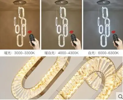 Хрустальная люстра для лестницы длинная лампа виллы с дуплексным напольным