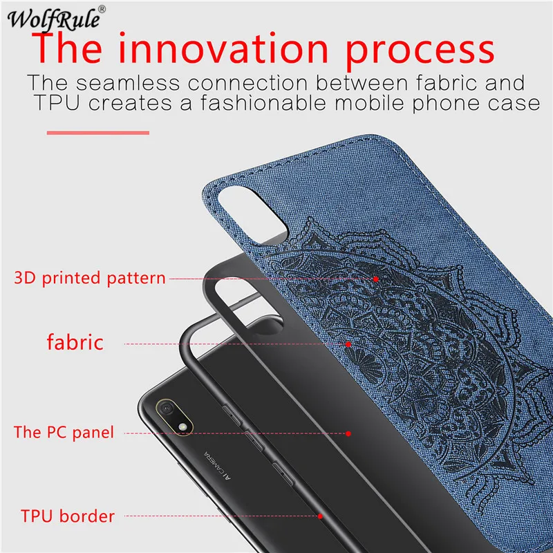 Для Huawei Y5 2019 мягкий чехол из ТПУ с рамкой тканевый бампер защитный жесткий для