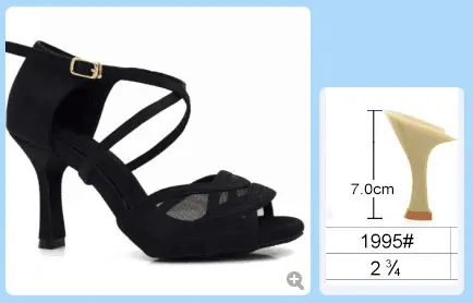 Black 7cm Evkoodance/; удобная женская обувь для латинских танцев; 5 см, 6 см, 7 см, 8 см; Цвет черный, коричневый, красный; женская обувь для бальных танцев; Evkoo-492 - Цвет: Black 7cm