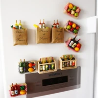 10pcs multi color 3d cartoon fruit fridge magnet refrigerator refrigerator sticker wooden home decorations