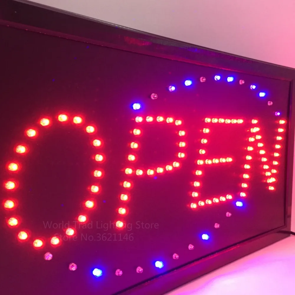 Реклама в магазин Светодиодный магазин Open Логотип светящиеся рекламные вывески торговых центров яркая анимированная движущаяся неоновые Бизнес магазин рекламных щитов с нами штепсельная вилка европейского стандарта