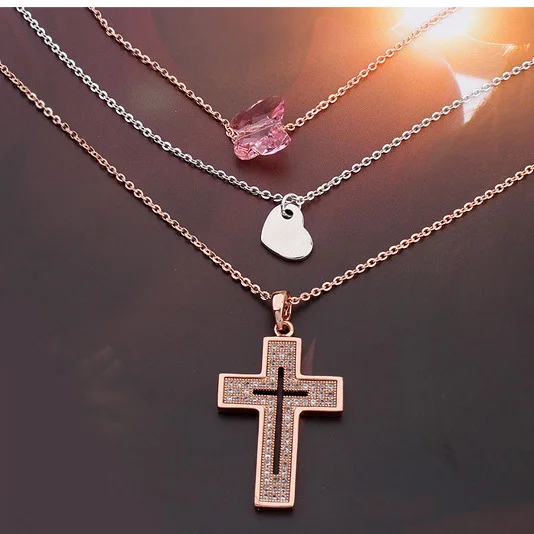 Многослойное женское ожерелье с искусственными кристаллами Сваровски |