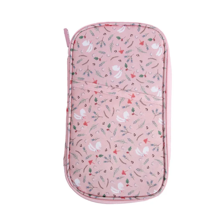 Pink flowers QEHIIE, новинка, кошелек для паспорта и путешествий, держатель для паспорта, многофункциональная посылка для кредитных карт, ID, документов, мульти-карта, сумка для хранения, клатч - Цвет: Pink flowers