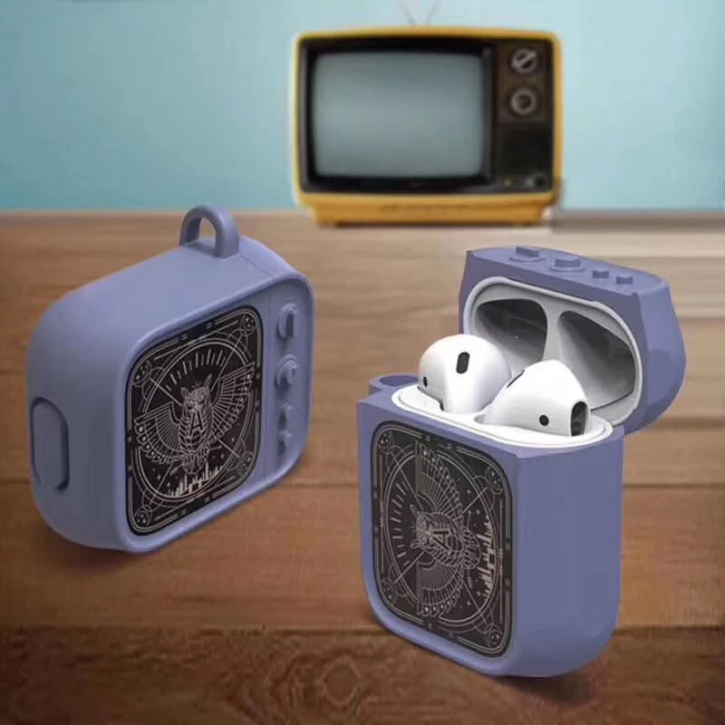 3D ретро телевизор Мягкие силиконовые беспроводные наушники зарядная Коробка Чехол сумка для Apple AirPods 1 2 анти-осень Bluetooth коробка гарнитура