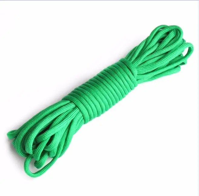 Green 6 цветов 25/50/100ft Paracord 550 парашютный шнур веревка Стандарта Mil Тип III 7 стенд страховочный трос Открытый Кемпинг Альпинизм - Цвет: Green