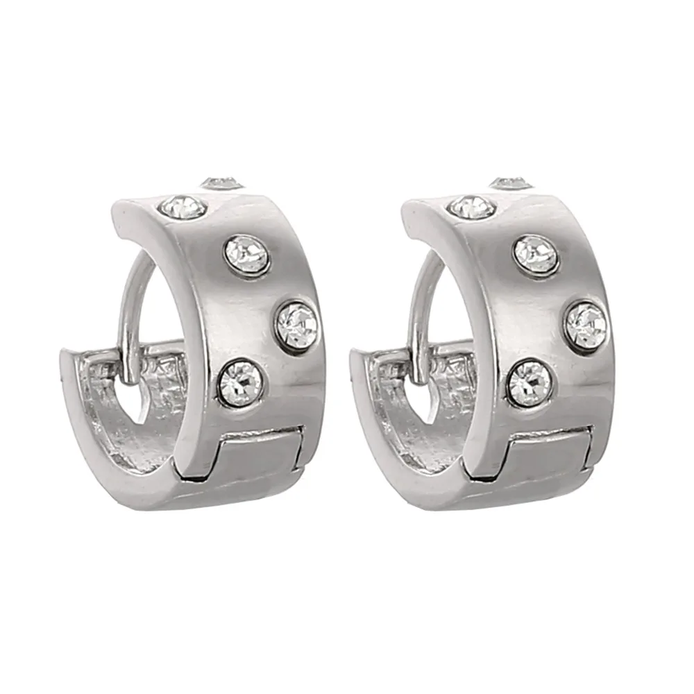 Вечерние Ги гвоздики женские посеребренные с квадратным прозрачным фианитом