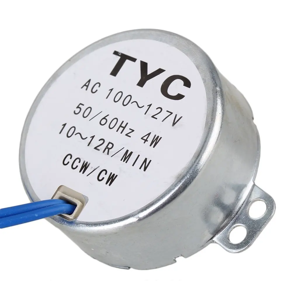Небольшой синхронный двигатель AC 110V 10 12RPM 50/60Hz 4W CCW/CW TYC 50 крутящий момент 2kgf.cm|small