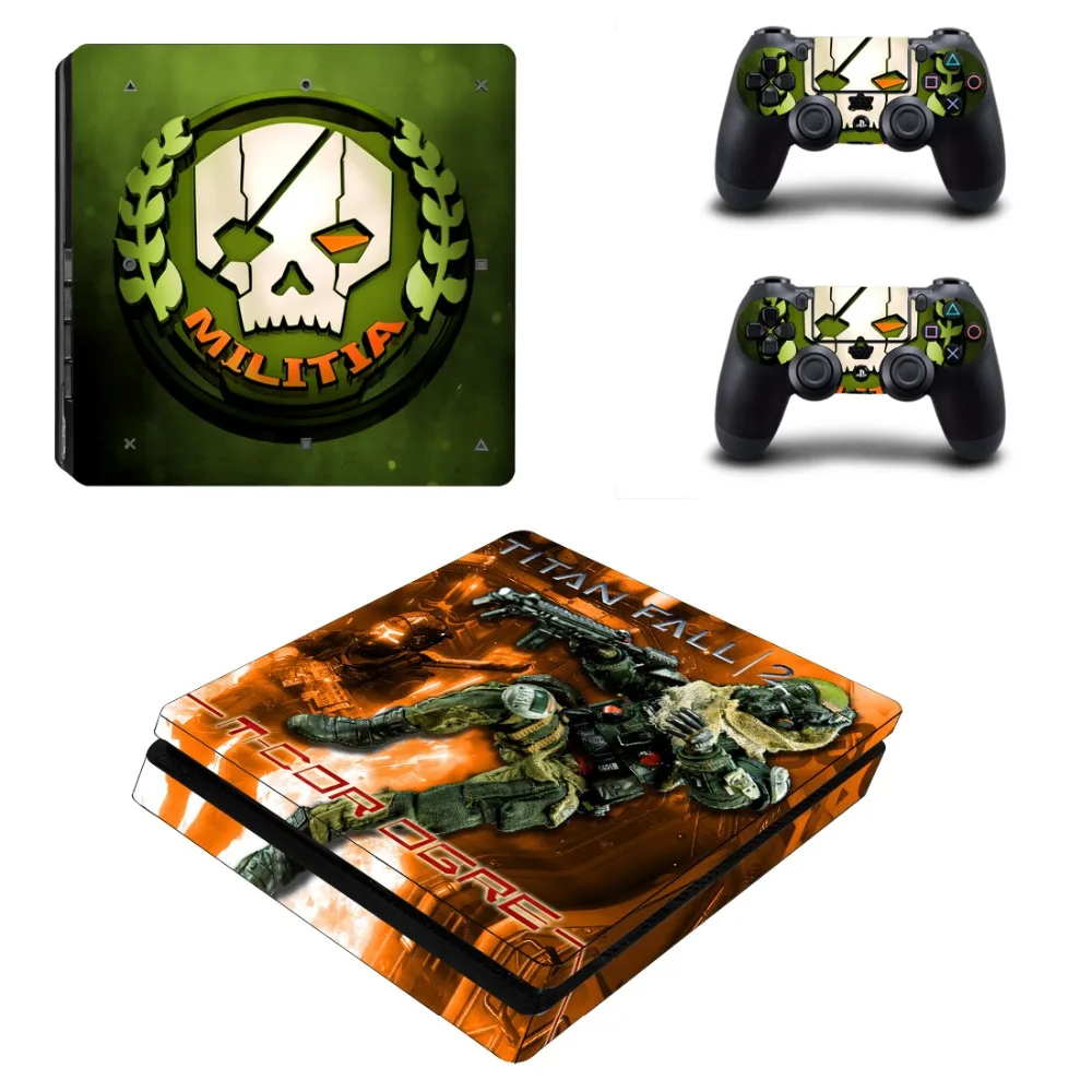 Виниловая наклейка Titanfall 2 PS4 Slim Skin для консоли Playstation 4 и контроллеров Skin|Наклейки|