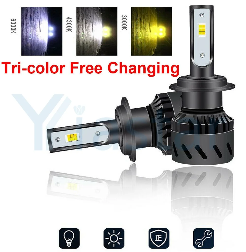 Новый светодиодный светильник 3 цветов/foglight H1 H3 H4 H7 H8/H9/H11 9005/9006/9012 880/881 3000K/желтый