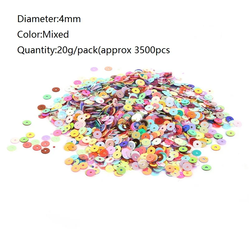 4mm Mixed 1500 шт.-10000 шт. 3/4/5/6 мм плоские круглые ПВХ свободный женский пиджак с блестками и рукоделие шитья ПВХ пайетками Фурнитура для бижутерии DIY - Цвет: 4mm Mixed