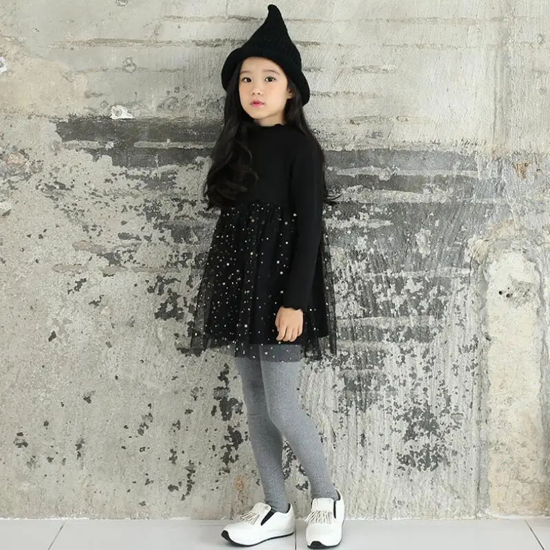 2019 черное теплое зимнее демисезонное платье принцессы с пентаграммой Детские