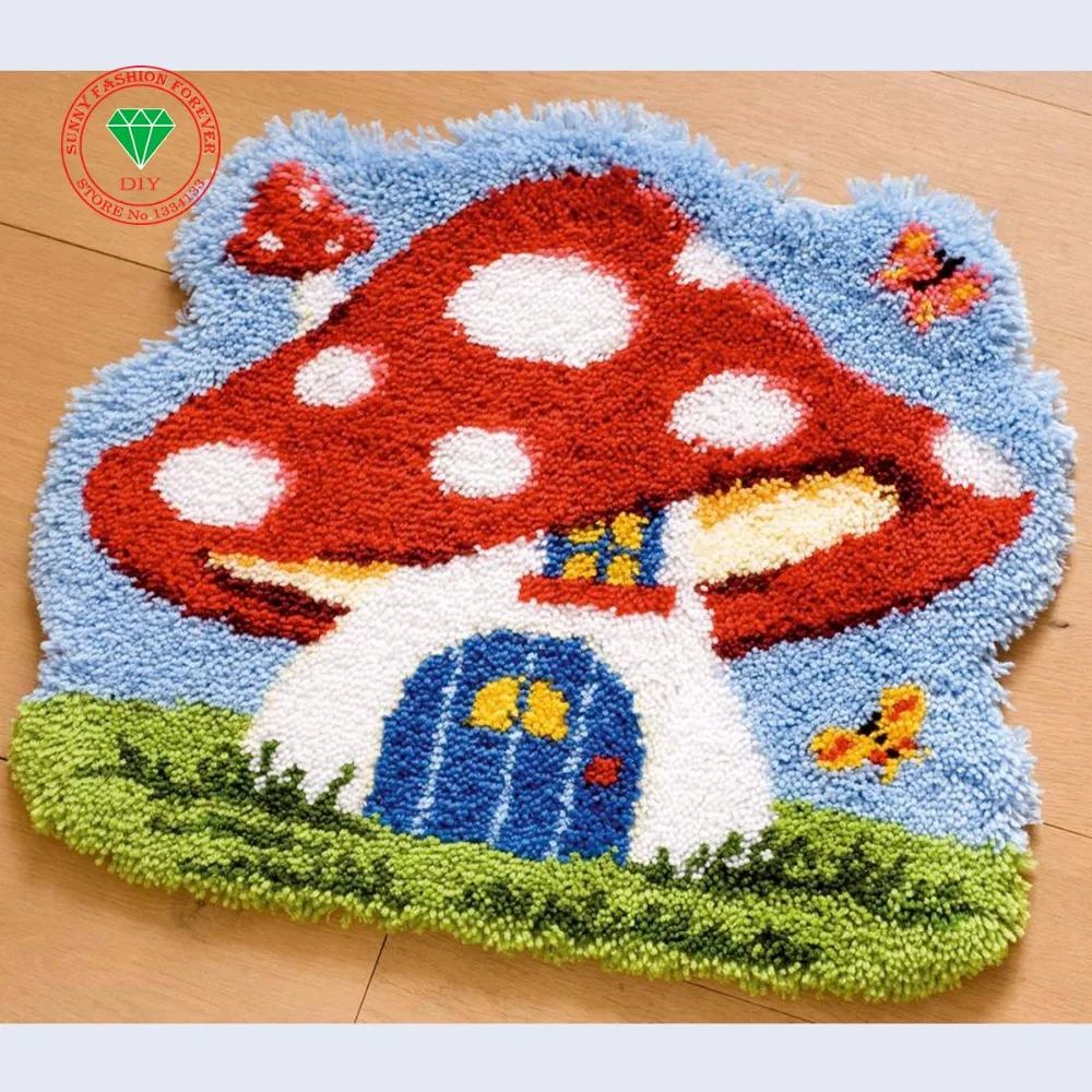 

Handmade carpet Needlework Latch hook rug kits DIY Crocheting Yarn Mat Latch Hook Rug Kit Stitch threads Patchwork carpet mats