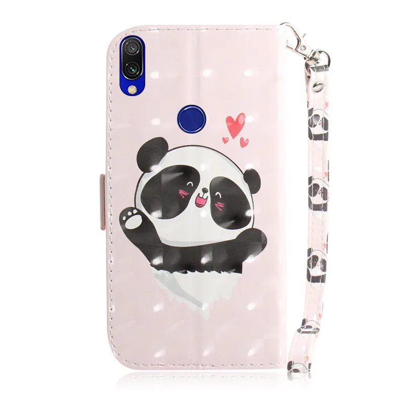 Чехол для телефона Etui, чехол для Xiaomi Redmi 6 pro 6A 7 7A S2 Y2 Note 7 Note 6 K20 Pro, чехол с 3D кошкой, пандой, откидной Чехол