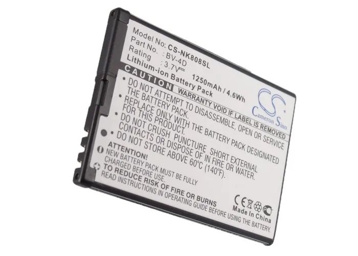 Аккумулятор Cameron Sino для Nokia 808 PureView Lankku N9 16G 64G 1250 мАч|cameron sino|battery for nokiabattery |