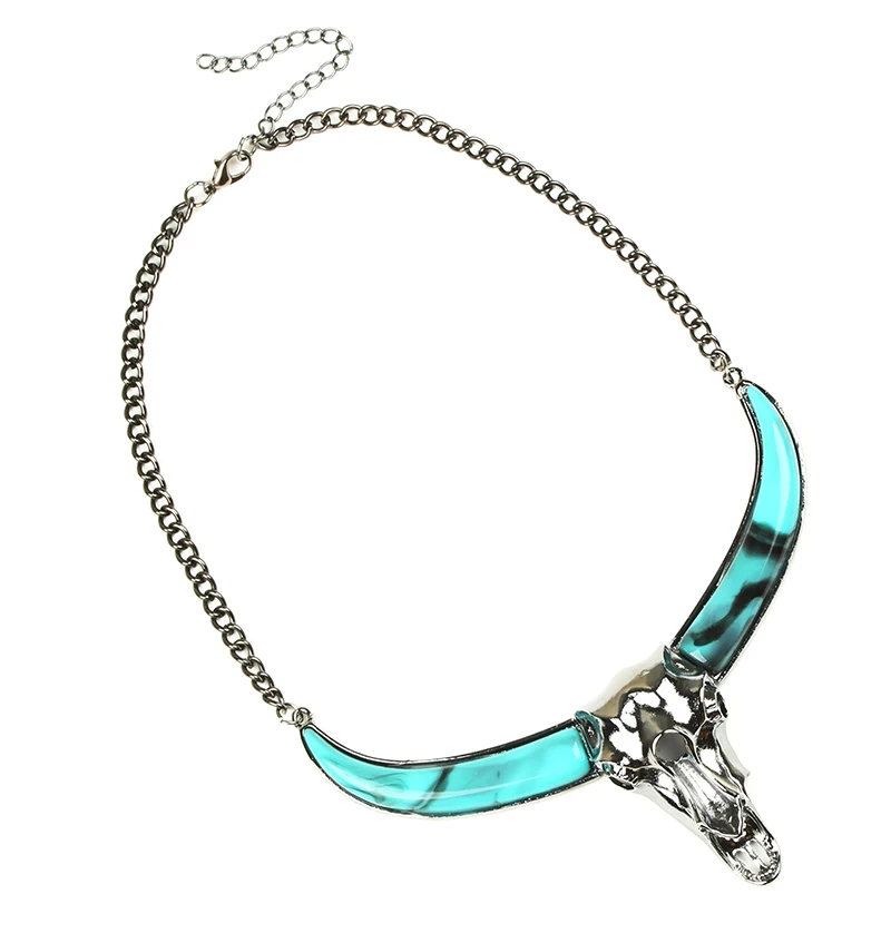 Украшения в стиле панк ожерелье с рожками и черепом|Колье| |