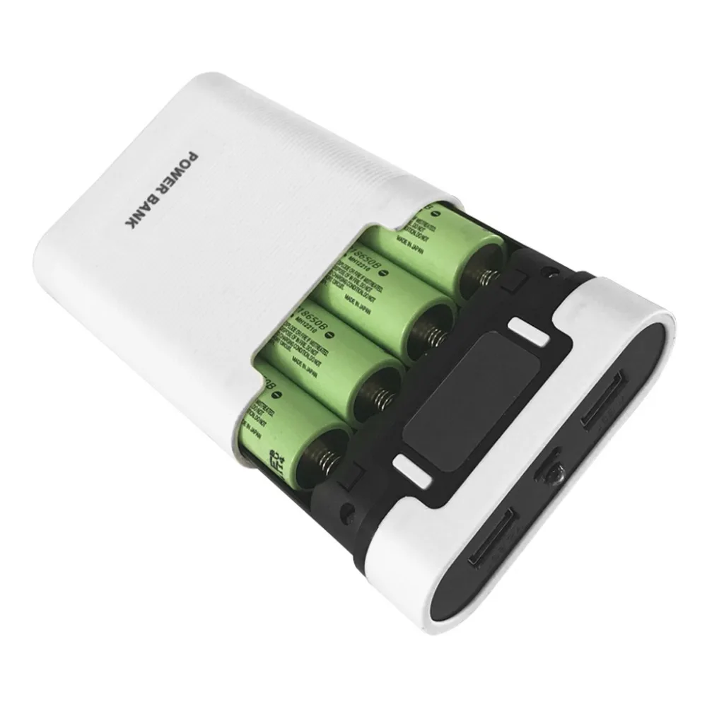 Портативный блок питания Коробка Чехол комплект 4x8650 DIY дисплей Powerbank корпус