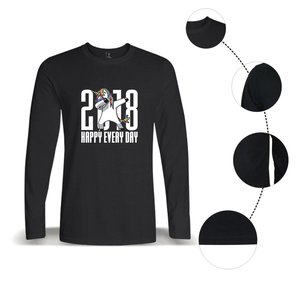 

Dabbing Happy Every Day Funny Animal cartoon t-shirts print hip hop women men t shirts casual tee shirt long sleeve t-shirt tops