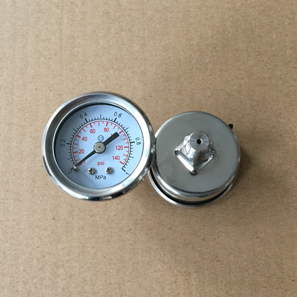 1/8 &quotBSPT Male 0 1Mpa 140 PSI 40 мм Манометр с циферблатом 304 Нержавеющее соединение обратное