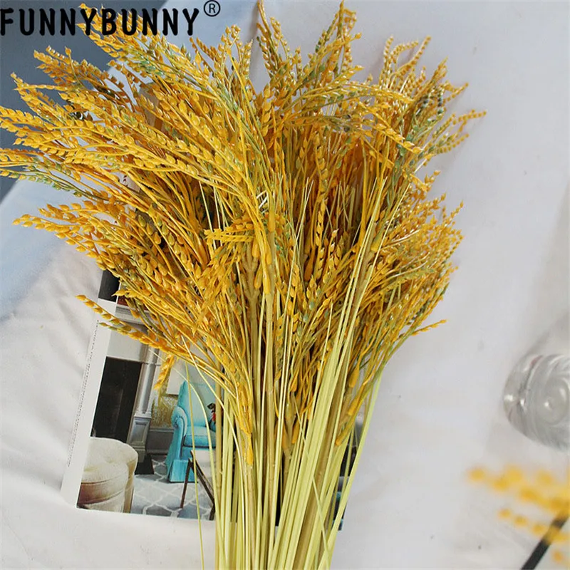 FUNNYBUNNY 5 шт. искусственная Золотая пшеничная трава поддельные кустарники растения