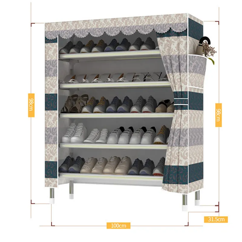 Высокое качество большой емкости Оксфорд ткань стеллаж хранение обуви DIY сборка