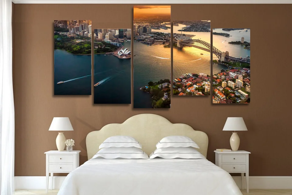 

HD Printed Sydney Australia Cityscape Painting on canvas room decoration print poster picture canvas Free shipping/ee4209