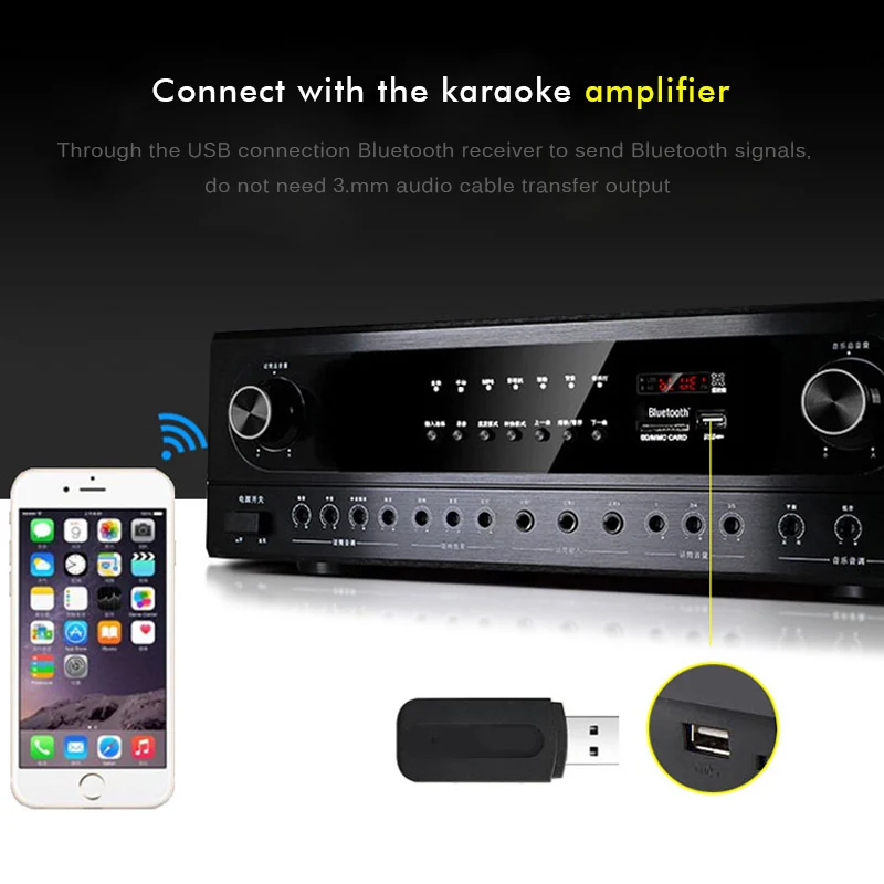 Беспроводной портативный мини аудиоприемник Overfly Bluetooth Aux черный 3 5 мм для iPhone