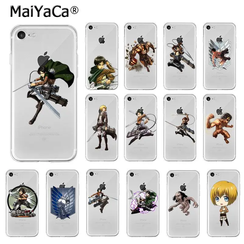 Мягкий ТПУ чехол MaiYaCa Attack on Titan для iPhone 6S 6plus 7 7plus 8 8Plus X Xs MAX 5 5S XR|Чехлы-накладки| |