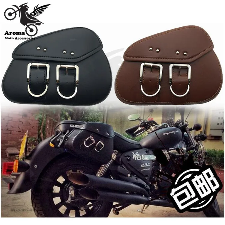 

mini moto bag retro cafe black universal motorbike luggage bag for Kawasaki honda suzuki harley prince motorcycle Saddle Bags