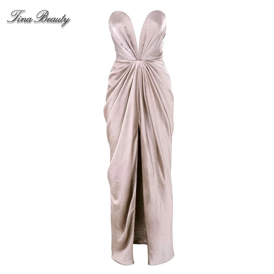 Женское знаменитое Норковое атласное платье без рукавов с рюшами сексуальное