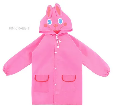 Pink Милый детский дождевик из полиэстера непромокаемый плащ с рисунком животных для мальчиков и девочек, студенческое уличное пончо, Непромокаемая Куртка - Цвет: Pink