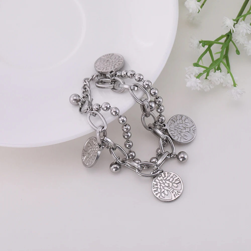 Нержавеющая сталь Skyrim Древо жизни Шарм мужской браслет Для Женщин серебряные
