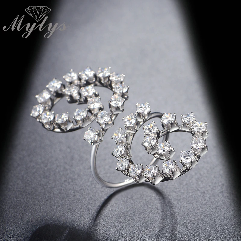 Mytys регулируемое кольцо размера Открытое свободного манжета для женщин зубец