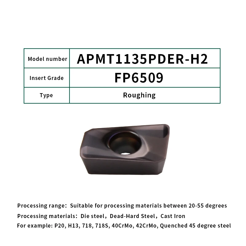 APMT1135PDER-H2-6509 FivePears 10 шт. APMT1135/1604PDER-H2 M2 TT твердосплавные вставки лицо мельница Фрезерный резак с ЧПУ инструмент - Длина режущей кромки: APMT1135PDER-H2-6509