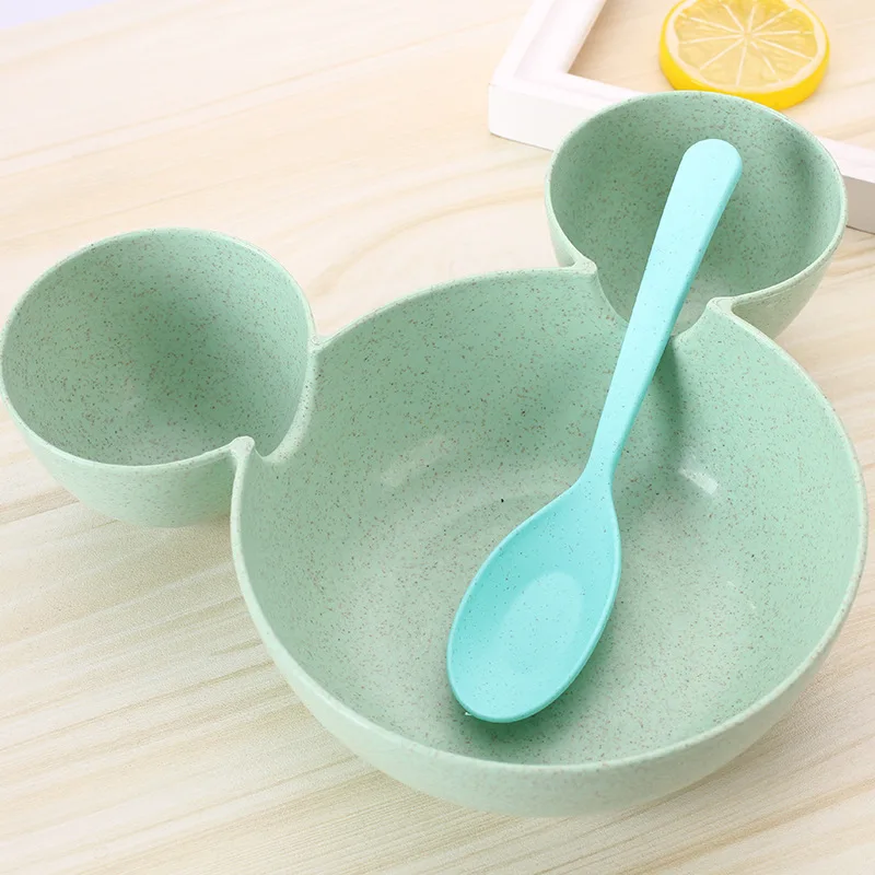 Миска для кормления детей из пшеничной соломы миска риса с ложкой симпатичная