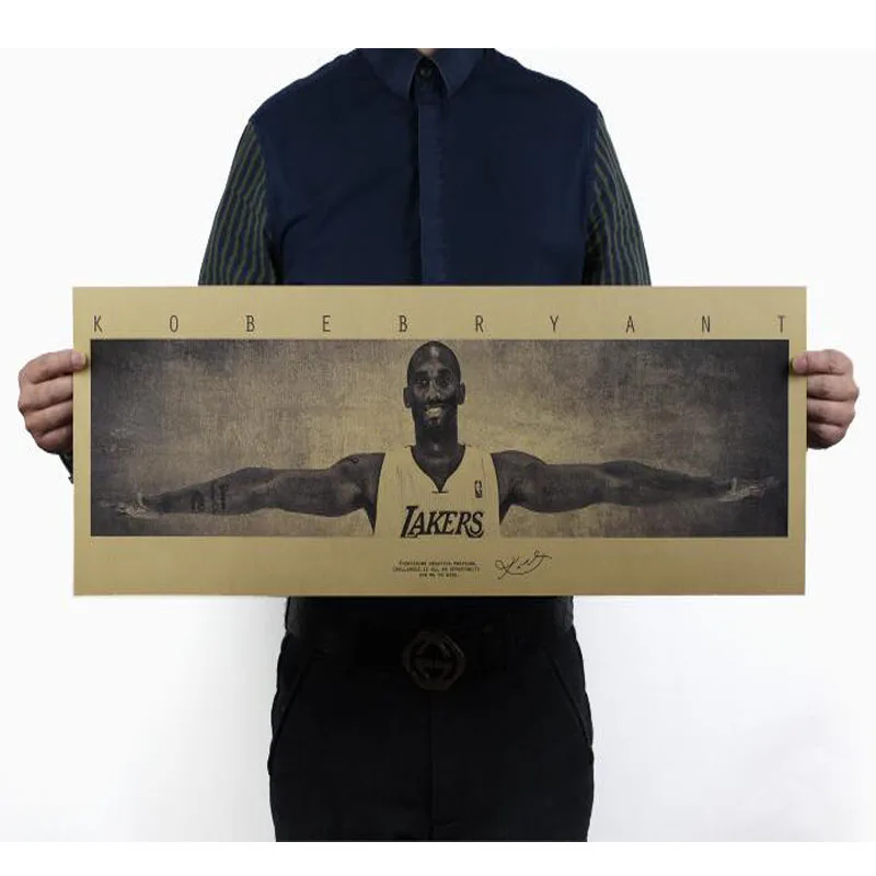 Uploadcool _ Майкл Джордан NBA Jordan Wings Ретро плакат из крафт-бумаги 72.5x24cm | Дом и сад