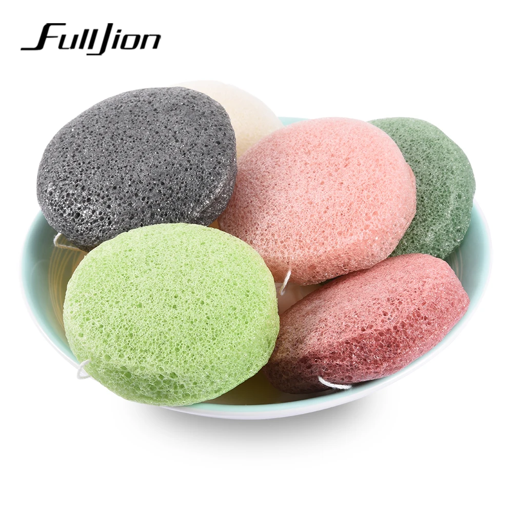 Fulljion 1 шт. круглый Konjac косметический слоеный уход за лицом натуральный завод