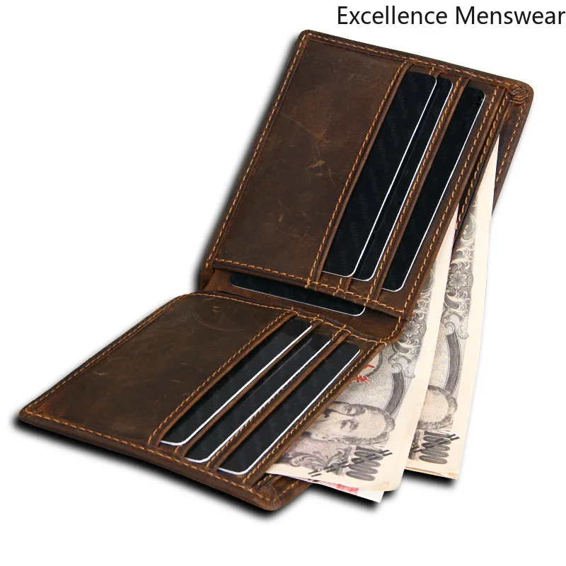 Новый мужской деловой кошелек s из натуральной кожи Magic Slim Love and Freedom с защитой от