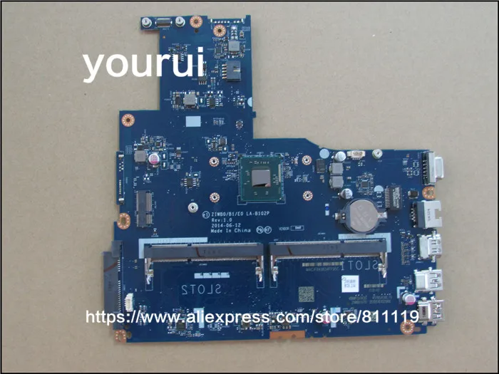 Материнская плата yourui для Lenovo B50 30 ZIWB0/B1/E0 LA B102P SR1SJ N2815 DDR3L 100% полностью