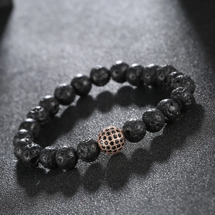 Ювелирные изделия для мужчин роскошные золотые бусины 10 мм с микрозакрепкой из